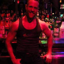 Jakob the handsome bartender, Image by JJ Keyes Photo of g Lounge